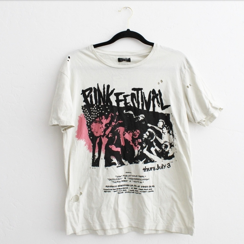 NWT ZARA MAN RIPPED SHIRT SIZE S